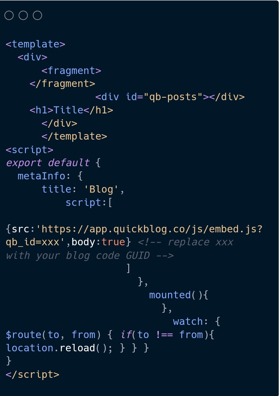 Quickblog JS Framework Code.jpg Quickblog JS Framework Code